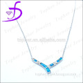 China factory wholesale 925 sterling silver blue opal necklace